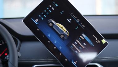 Rotatable in-car display adjustment